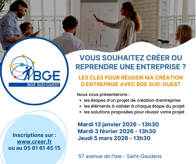 Les Cles Pour Reussir ma Creation d'Entreprise avec Bge Sud-Ouest