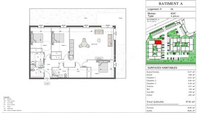 Appartement - 97 m² - 4 pièces