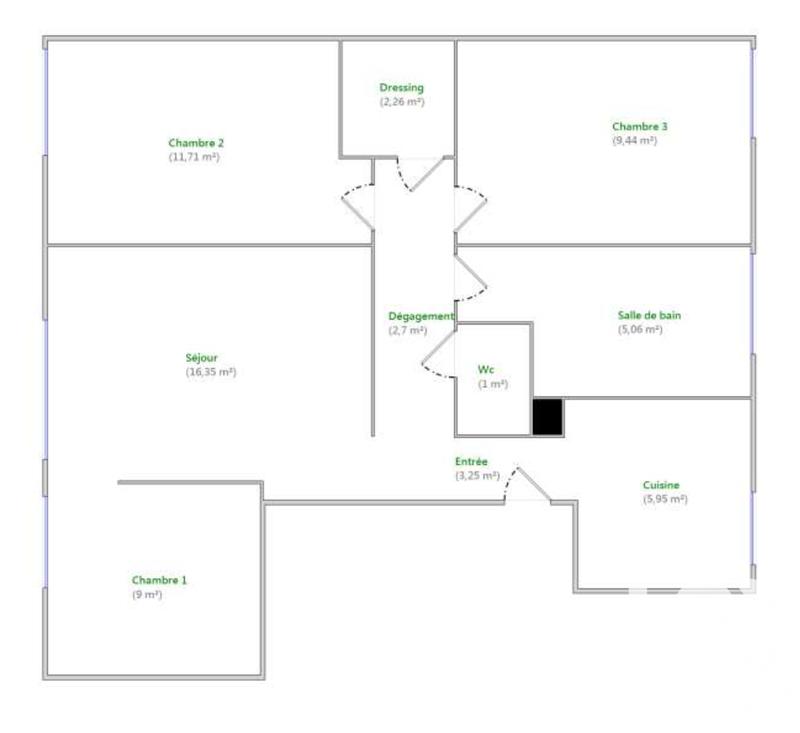 Appartement - 67 m² - 4 pièces