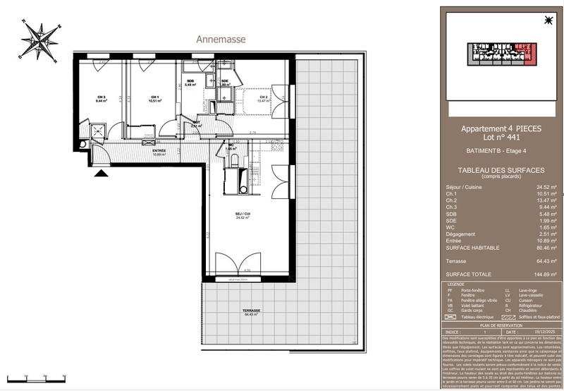 Appartement - 104 m² - 5 pièces