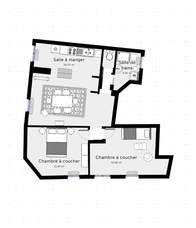 Appartement - 44 m² - 3 pièces