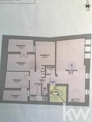 Appartement - 90 m² - 4 pièces