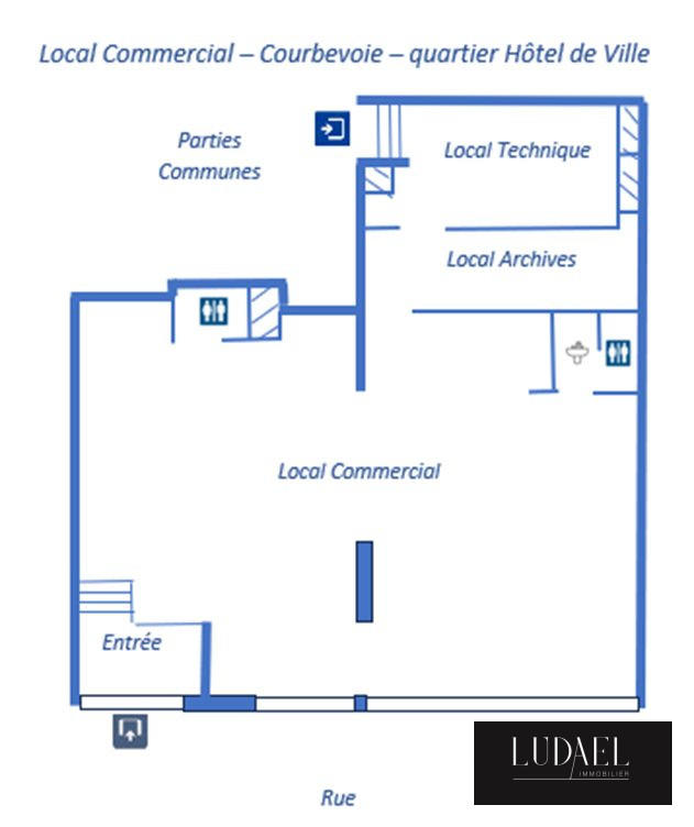 Bureau - 110 m² - 3 pièces