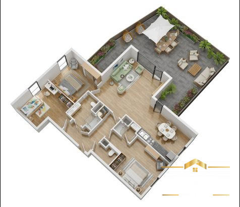 Appartement - 92 m² - 5 pièces