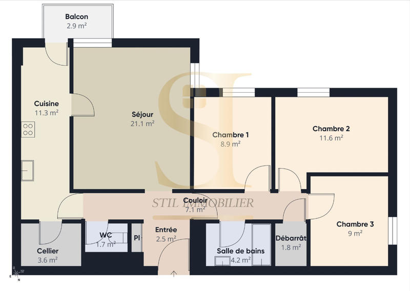 Appartement - 83 m² - 4 pièces