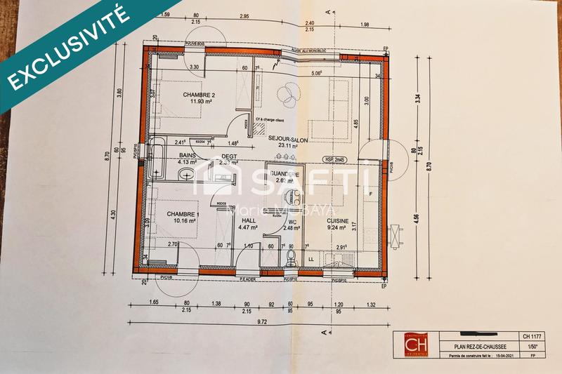 Maison - 71 m² - 3 pièces