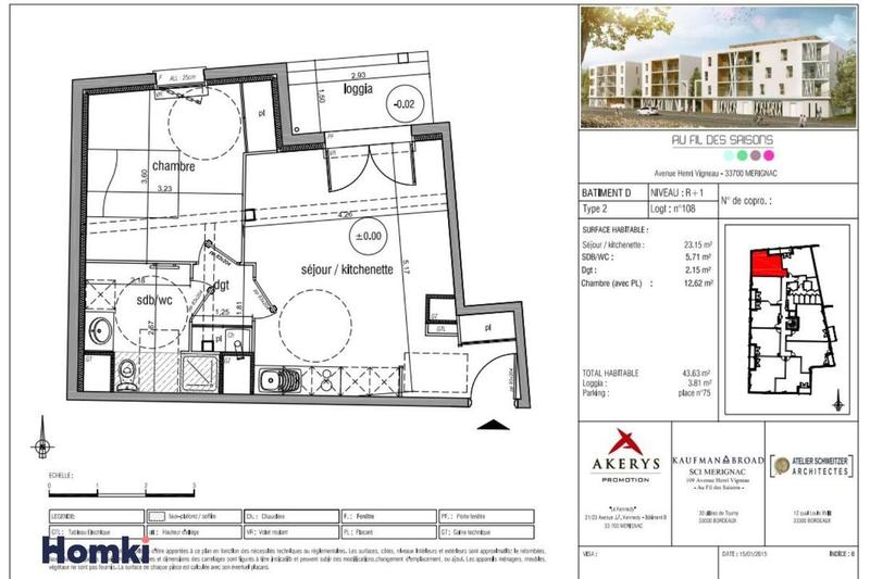 Appartement - 44 m² - 2 pièces