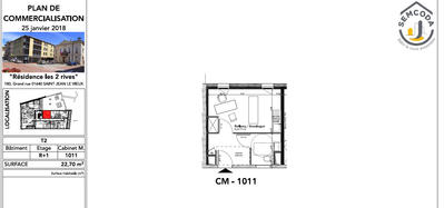 Bureau - 22 m² - 2 pièces