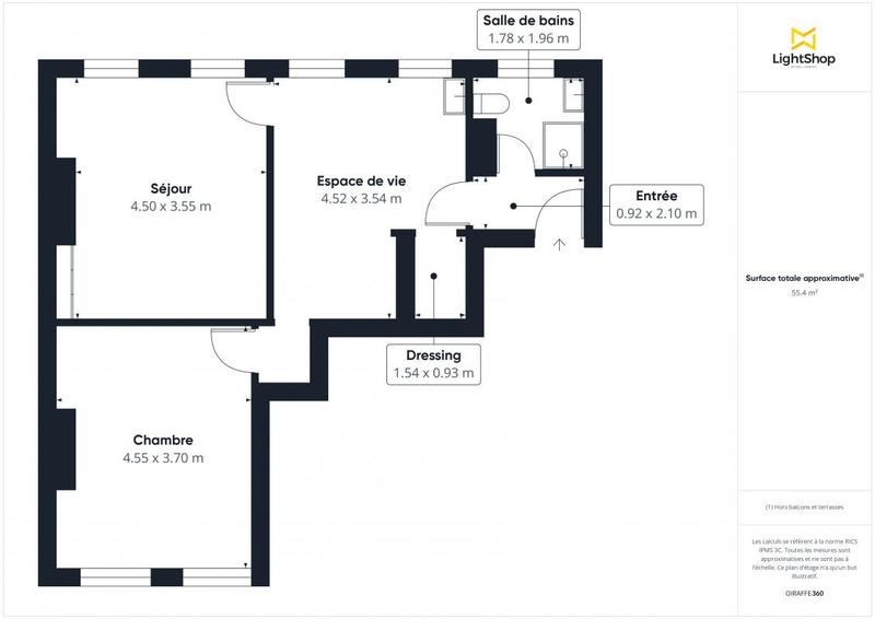 Appartement - 56 m² - 3 pièces