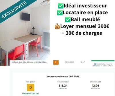 Appartement - 16 m² - 1 pièce