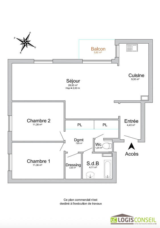 Appartement - 80 m² - 4 pièces