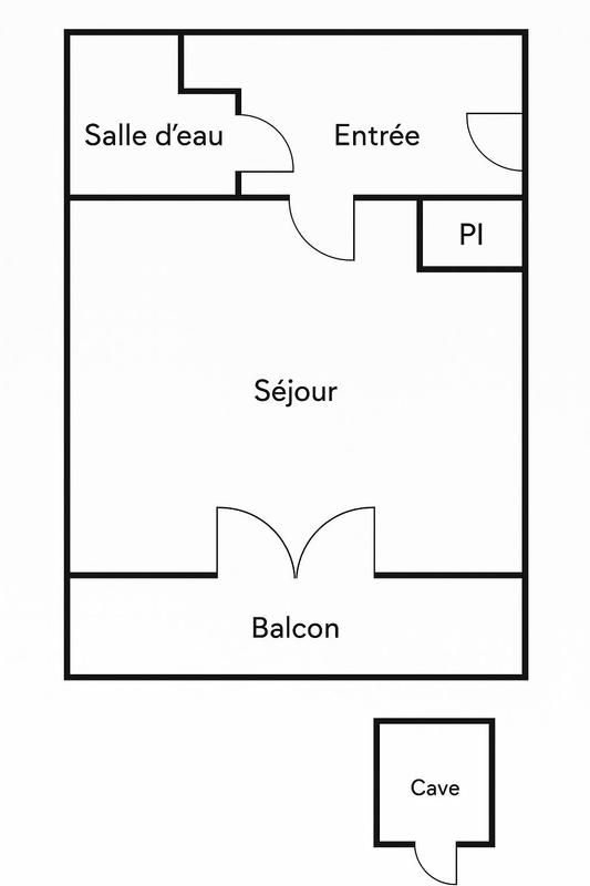 Appartement - 17 m² - 1 pièce