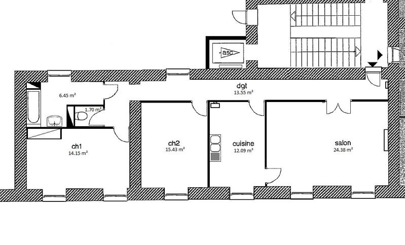 Appartement - 87 m² - 3 pièces