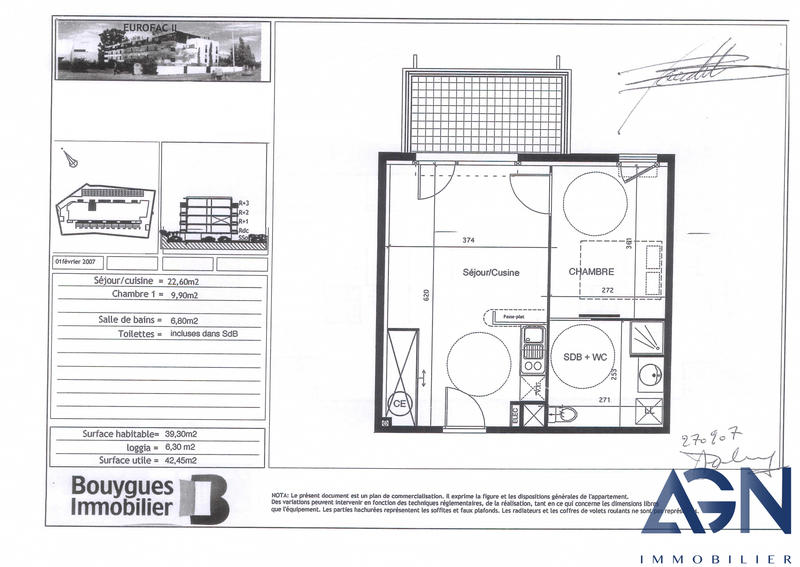 Appartement - 39 m² - 2 pièces
