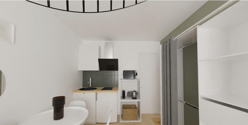 Appartement ancien - 15 m² - 1 pièce