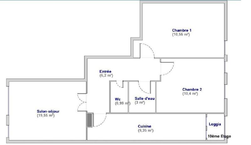 Appartement - 60 m² - 3 pièces