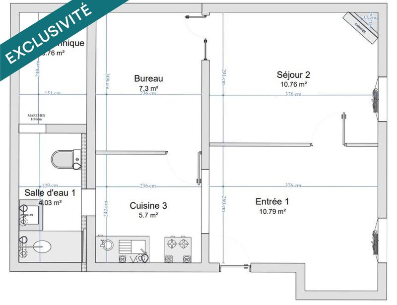 Appartement - 42 m² - 2 pièces
