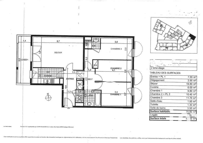 Appartement - 75 m² - 4 pièces
