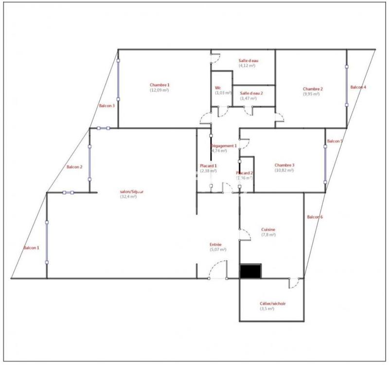 Appartement - 94 m² - 4 pièces