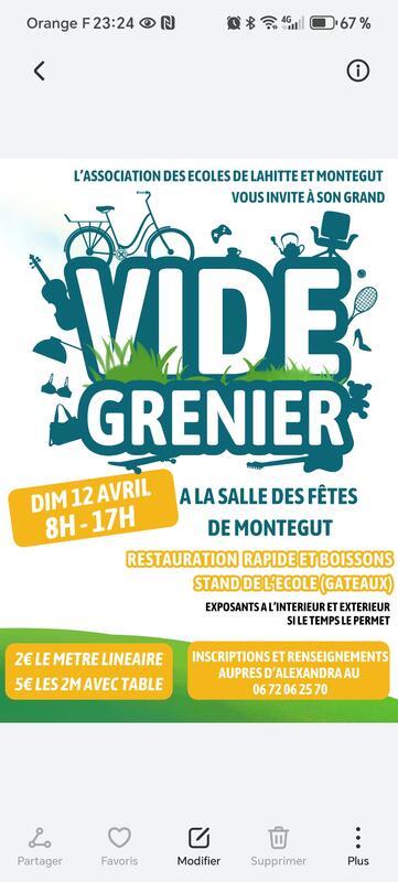 Vide grenier aelm des écoles de lahitte et montégut