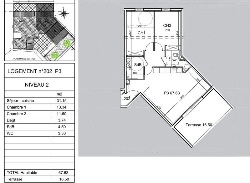 Appartement - 51 m² - 2 pièces