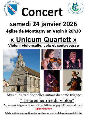 Concert « Unicum Quartett » Violon, violoncelle, voix et contrebasse