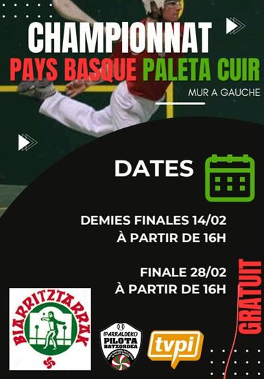 Pelote basque : championnat Pays Basque Paleta cuir à Plaza Berri