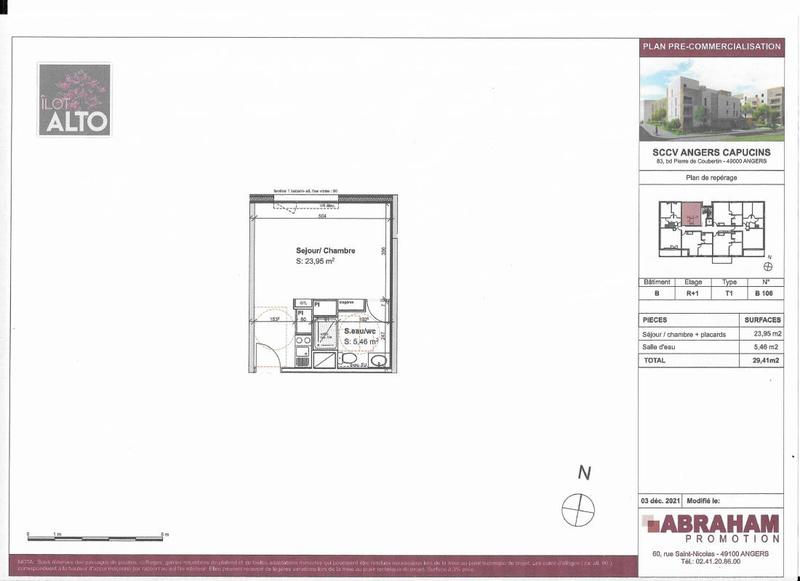 Studio - 29 m² - 1 pièce