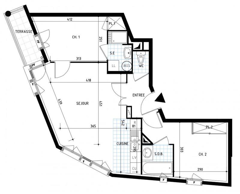 Appartement - 56 m² - 3 pièces
