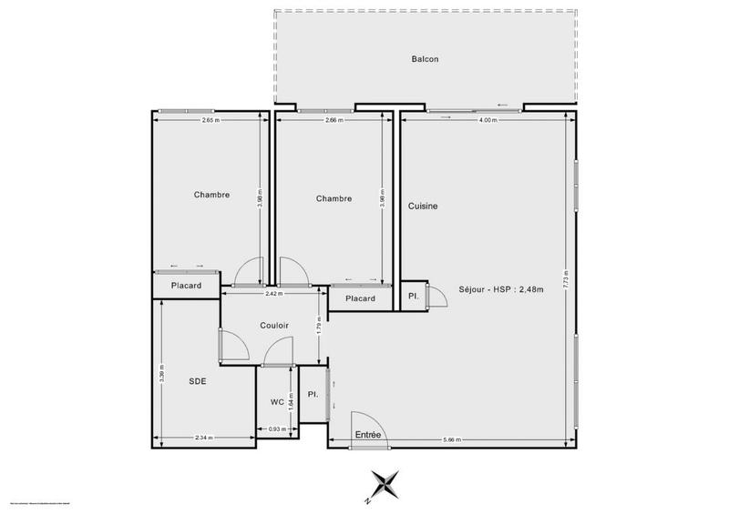 Appartement ancien - 71 m² - 3 pièces