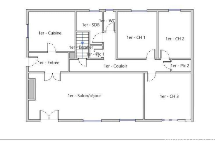 Maison de ville - 90 m² - 5 pièces
