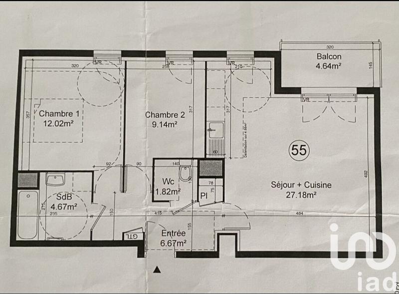 Appartement - 62 m² - 3 pièces