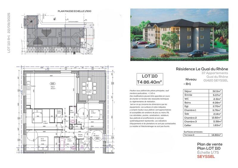 Appartement - 86 m² - 4 pièces