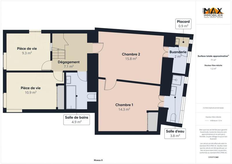 Appartement - 66 m² - 3 pièces