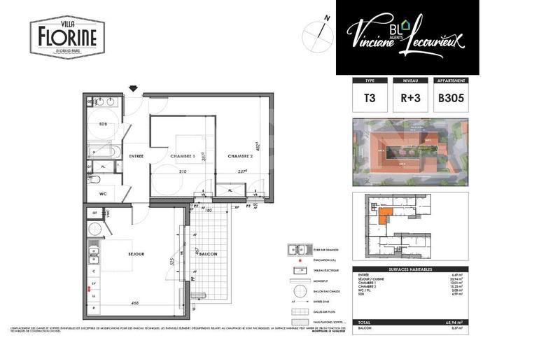 Appartement - 63 m² - 3 pièces