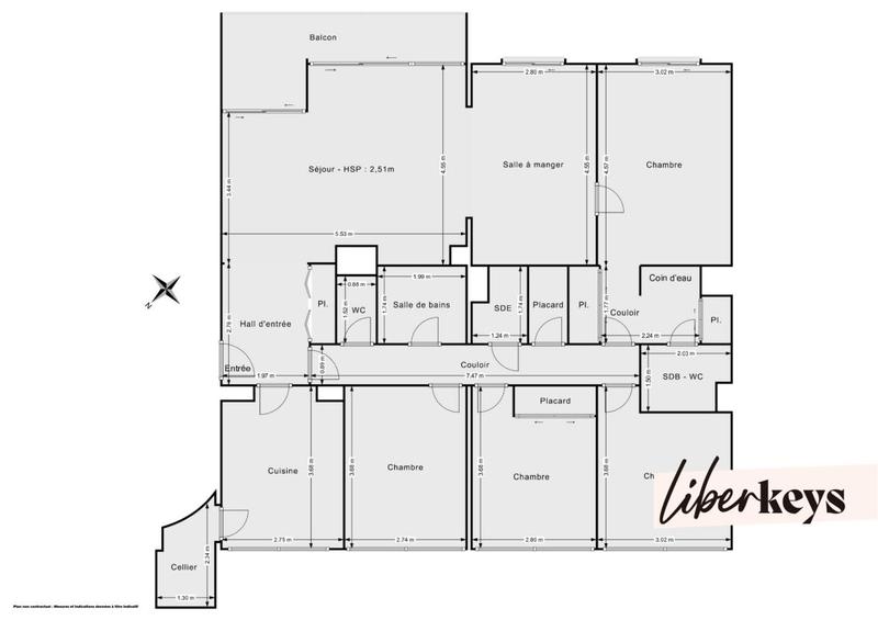 Appartement - 119 m² - 6 pièces