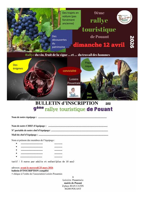 9ème Rallye Touristique "Rallye du vin, fruit de la vigne... et du travail des hommes"