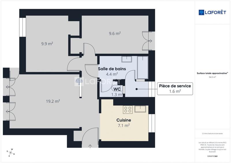 Appartement - 57 m² - 3 pièces