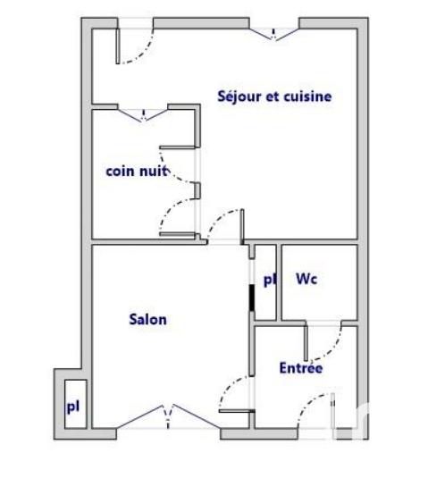 Appartement - 45 m² - 2 pièces