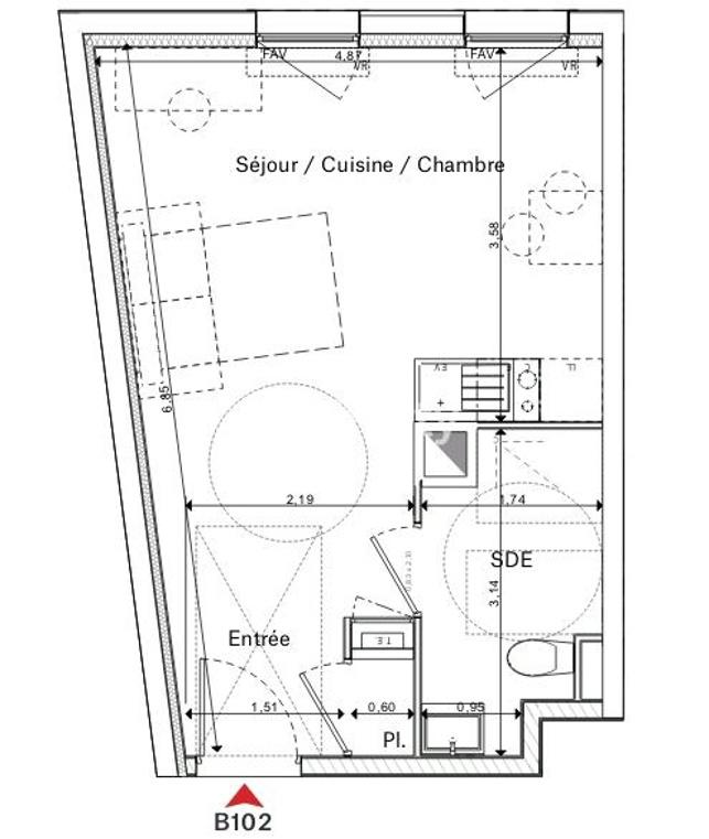 Appartement - 29 m² - 1 pièce