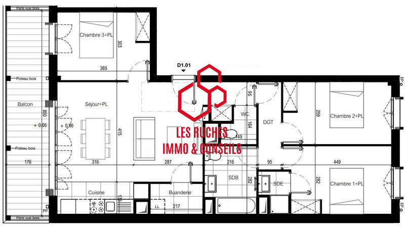 Appartement - 83 m² - 4 pièces