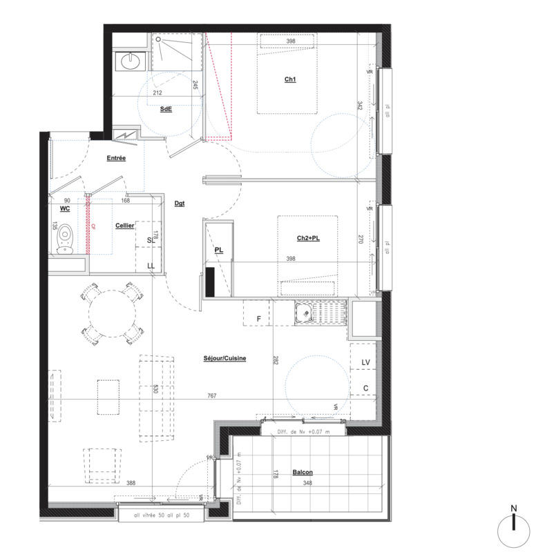 Appartement - 70 m² - 3 pièces