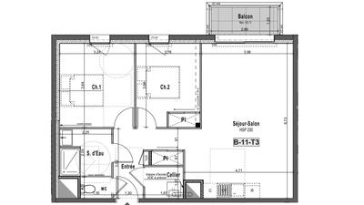 Appartement - 65 m² - 3 pièces