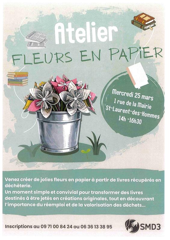 Atelier création de fleurs en papier Adultes et enfants