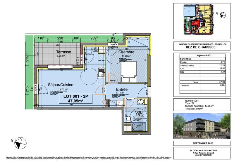 Appartement - 47 m² - 2 pièces