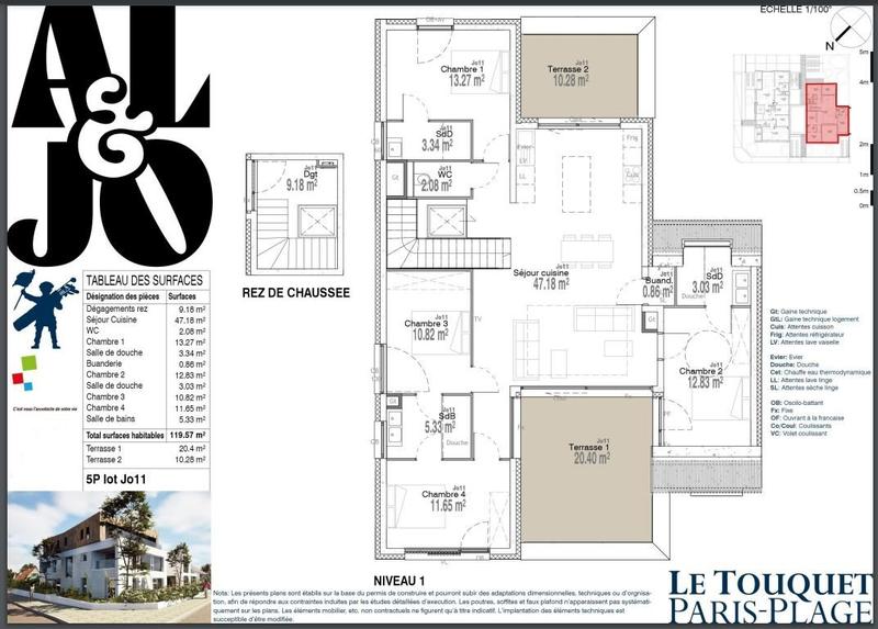 Appartement - 120 m² - 5 pièces