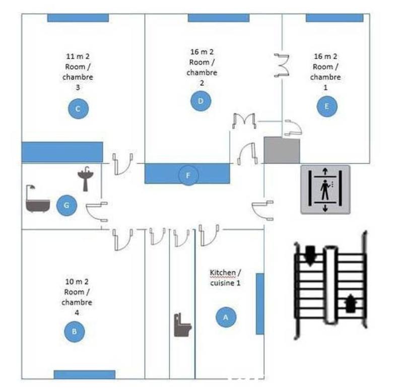 Chambre - 10 m² - 1 pièce