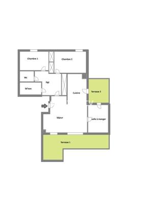 Appartement - 80 m² - 4 pièces