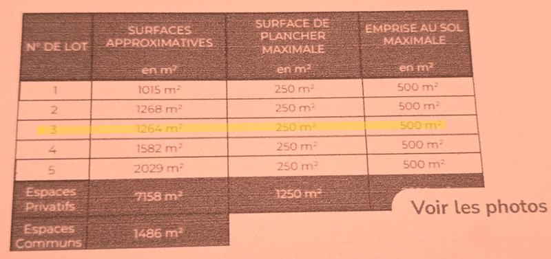 Terrain constructible - 1 264 m²