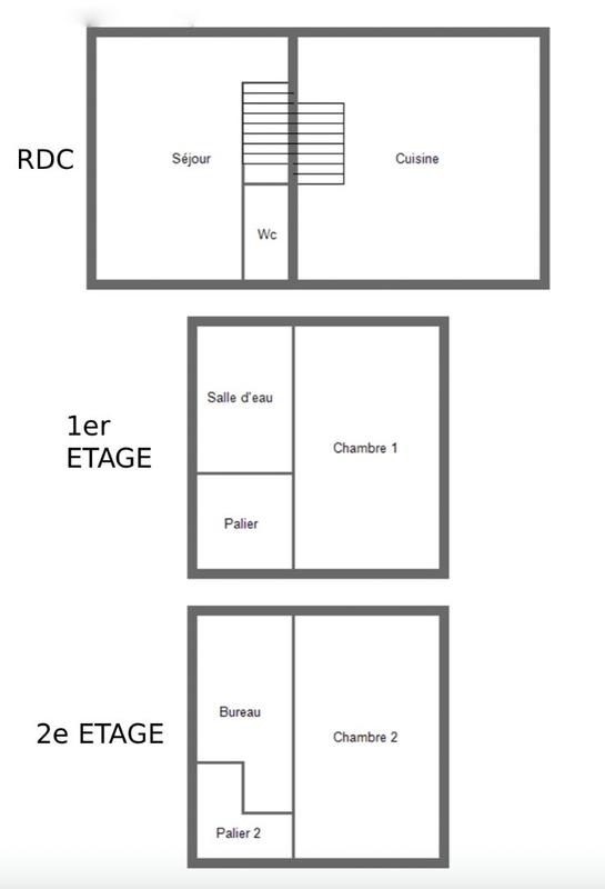 Maison de ville - 63 m² - 5 pièces